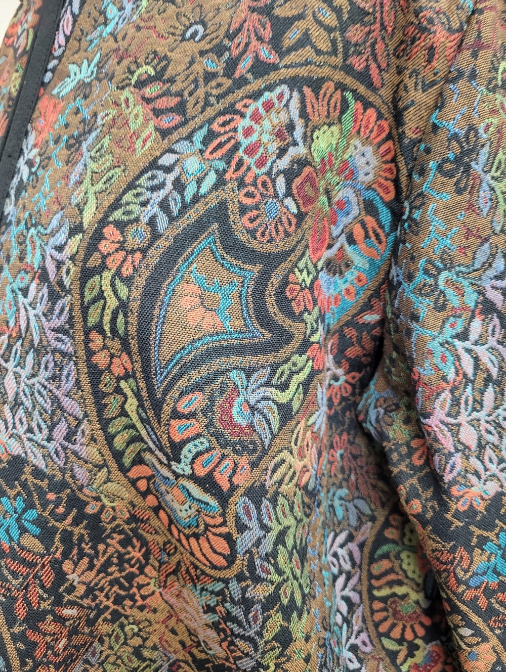 BonWorth Paisley Floral Tapestry Jacket Full Zip Women’s Vtg Size Medium Boho - Picture 6 of 11